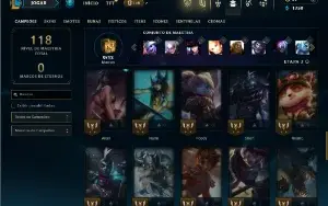 Unranked com 50 Champs e 15 Skins