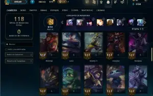 Unranked com 50 Champs e 15 Skins