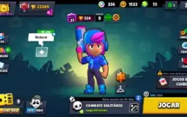 Conta de Brawl Stars com Shelly estelar e skin raras