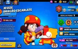 Conta de Brawl Stars com Shelly estelar e skin raras