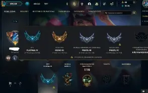 Prata 4 com 70 Champs e 34 Skins ( TOP / JG )