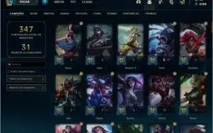 League of legends conta Platina 4 com passe 111Skins