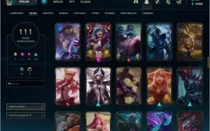 League of legends conta Platina 4 com passe 111Skins