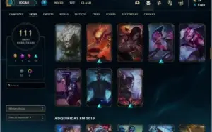 League of legends conta Platina 4 com passe 111Skins