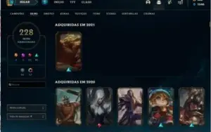 CONTA COM 228 SKIN E ÍCONE DE DESAFIANTE