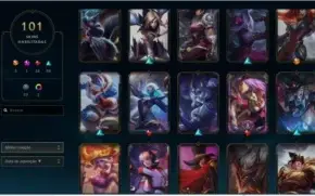 Conta league of legends com 101 skins, gold 3