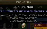 244 Divine Orb - Liga Settlers Of Kalguur - Path Of Exile