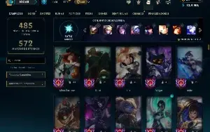 Unranked com 150 Champs e 114 Skins ( SUP / TOP )