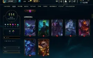 Unranked com 150 Champs e 114 Skins ( SUP / TOP )
