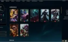 Nível 128, 105 Campeões, 57 Skins, 8 Lendárias, 10 Épicas