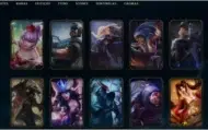 Nível 128, 105 Campeões, 57 Skins, 8 Lendárias, 10 Épicas