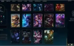 Nível 128, 105 Campeões, 57 Skins, 8 Lendárias, 10 Épicas