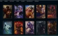Nível 128, 105 Campeões, 57 Skins, 8 Lendárias, 10 Épicas