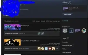 Conta Steam com 56 jogos incluindo CSGO e Portal1&2