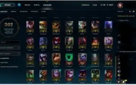 Conta gold 1, 36 skins, 89 champs, mmr plat 5.