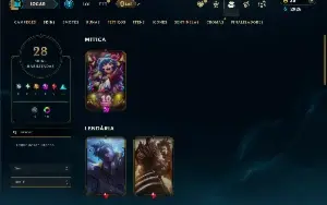 Unranked com 65 Champs e 28 Skins +7 Vitoriosas
