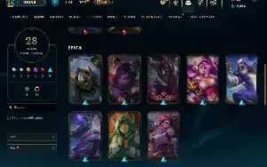 Unranked com 65 Champs e 28 Skins +7 Vitoriosas