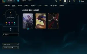 Conta mestre com 27 Champs e 3 Skins + 10 Fragmentos