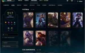 Conta LoL diamond 4, 217 skins, diamond+ em 5 seassons