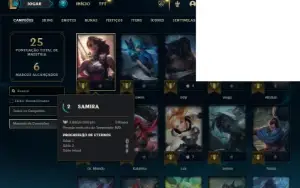 Unranked lv 23 com TODOS os champs e 5 Skins + 1 Fragmento