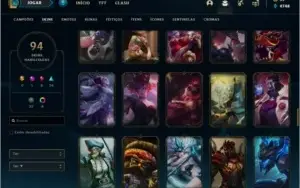 Conta ouro 3 com 94 skins e 118 Champs