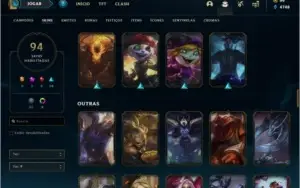 Conta ouro 3 com 94 skins e 118 Champs