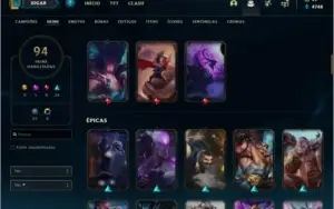 Conta ouro 3 com 94 skins e 118 Champs