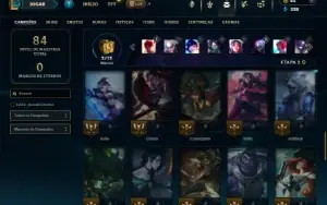 Platina 3 com 50 Champs e 16 Skins