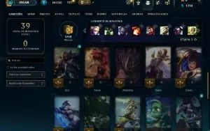 Ouro 1 com 35 Champs e 8 Skins