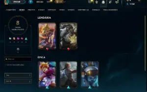 Ouro 1 com 35 Champs e 8 Skins