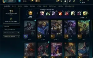 Ouro 1 com 35 Champs e 8 Skins