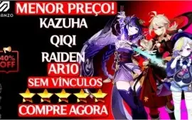 GENSHIN IMPACT CONTA COM KAZUHA QIQI RAIDEN AR 10