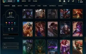 Conta prata 3 com TODOS os champs e 87 Skins