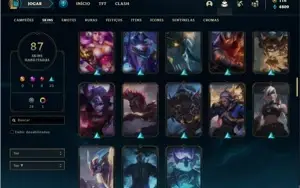 Conta prata 3 com TODOS os champs e 87 Skins