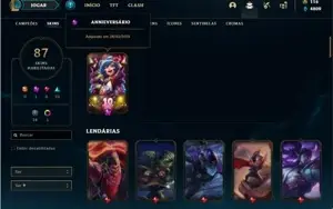 Conta prata 3 com TODOS os champs e 87 Skins