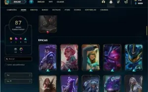 Conta prata 3 com TODOS os champs e 87 Skins
