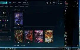 CONTA DE LOL OURO 1 75 PDL BORDA PLATINA SKINS E CAMPEOS