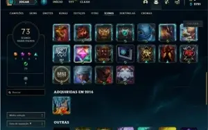 Conta Unranked com 43 Champs e 16 Skins + 2 Fragmentos