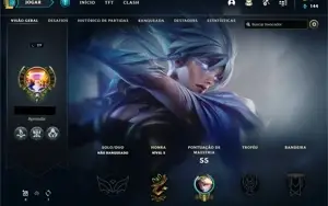 VENDO CONTA UNRANKED 30 COM SKIN DA RIVEN E FIORA!