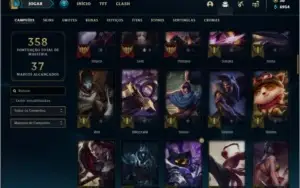 Conta bronze 4 afundada com 89 champs e 39 skins
