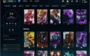 Conta bronze 4 afundada com 89 champs e 39 skins