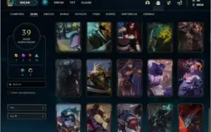 Conta bronze 4 afundada com 89 champs e 39 skins