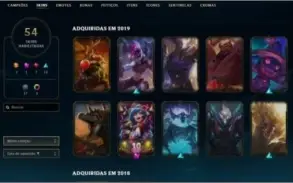 CONTA LOL 54 SKINS (2 ULTIMATES, 3 VITORIOSAS)