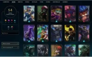 CONTA LOL 54 SKINS (2 ULTIMATES, 3 VITORIOSAS)