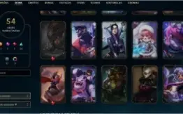 CONTA LOL 54 SKINS (2 ULTIMATES, 3 VITORIOSAS)