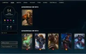 CONTA LOL 54 SKINS (2 ULTIMATES, 3 VITORIOSAS)
