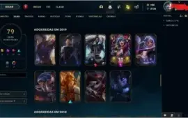 Conta platina 1, com mais de 100 champs
