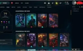 Conta platina 1, com mais de 100 champs