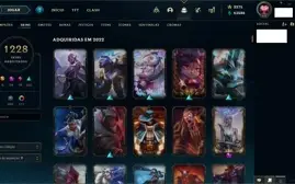 Conta LoL 1200+ skins Plat1
