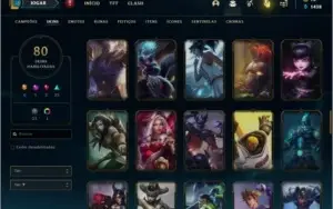 Conta prata 1 com 129 champs e 80 skins.